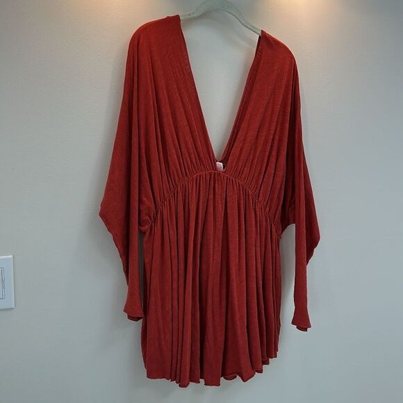 Free People Beach Cotton Dress Orange M - Picture 3 of 8